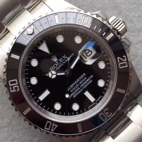 Black Rolex Submariner replica Bezel Engraving