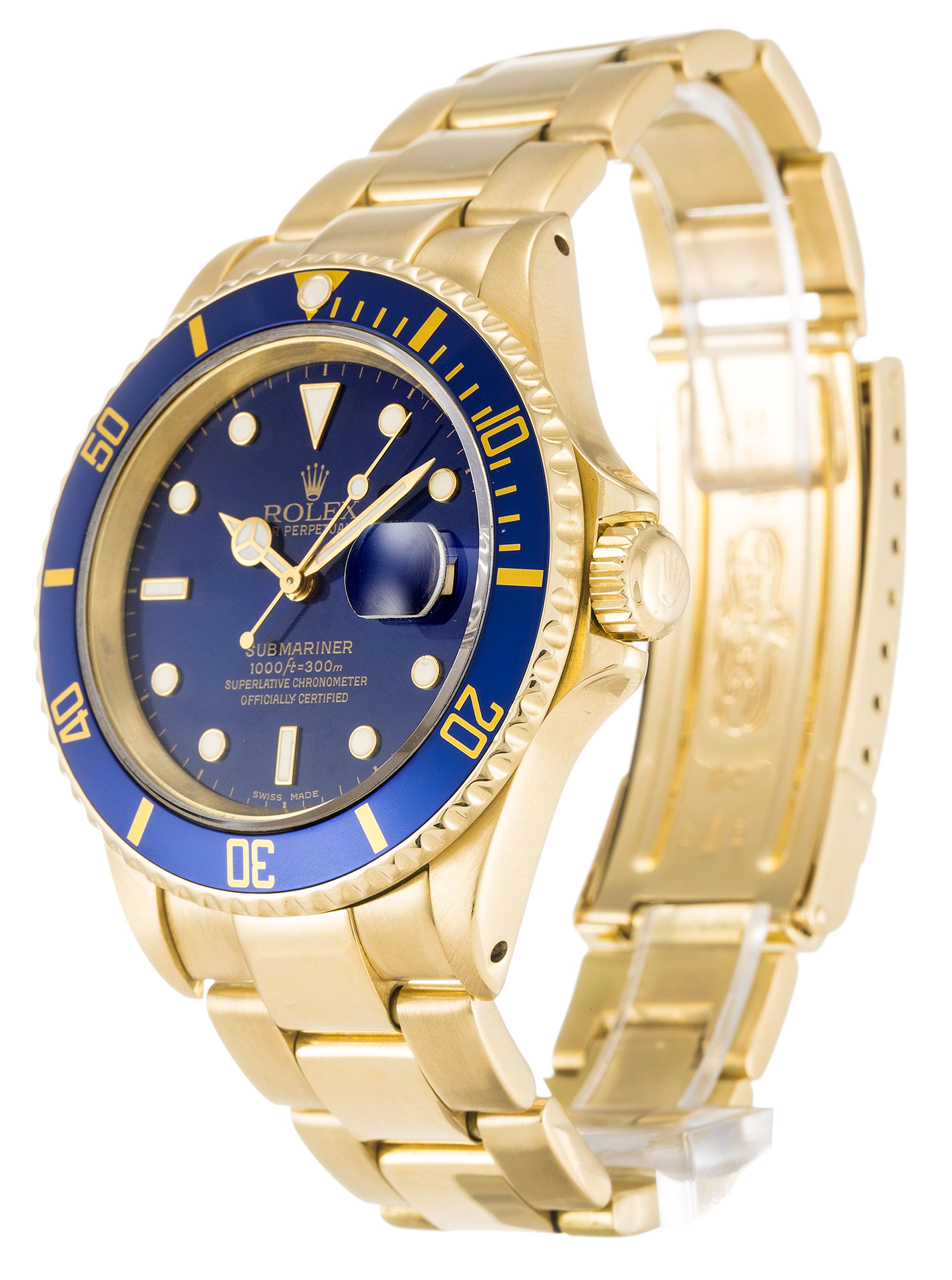 Rolex Submariner 18k Gold Blue dial Ceramic Bezel