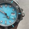 Replica Rolex Submariner Sandblasted DIWF Best Edition Carbon Bezel Tiffany Blue Dial Dial on SS Bracelet VR3135 - Image 2