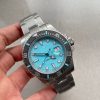 Replica Rolex Submariner Sandblasted DIWF Best Edition Carbon Bezel Tiffany Blue Dial Dial on SS Bracelet VR3135