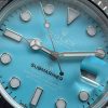 Replica Rolex Submariner Sandblasted DIWF Best Edition Carbon Bezel Tiffany Blue Dial Dial on SS Bracelet VR3135 - Image 6