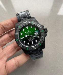 Replica Rolex Submariner DIW “Parakeet” DLC VSF 1:1 Best Edition Black/Green Dial on DLC Bracelet VS3135