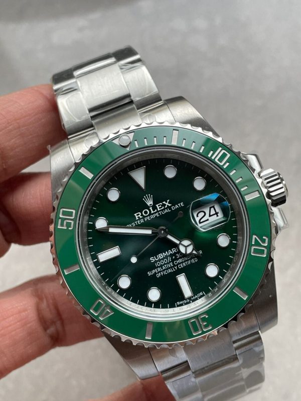 HULK Replica Rolex Submariner 116610 LV GREEN CERAMIC 904L STEEL VSF 1:1 BEST EDITION VS3135 - Image 9