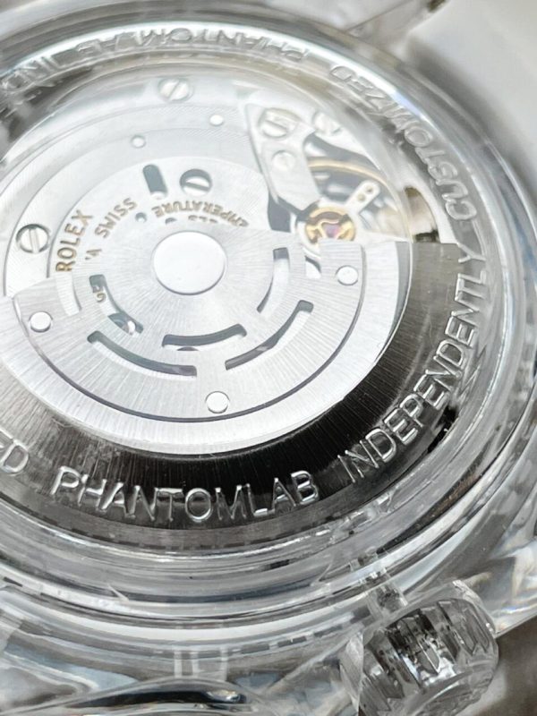 Replica Rolex Submariner Phantomlab Transparent 5GF Best Edition Blue Fruit Dial on White Rubber Strap VR3135 - Image 10
