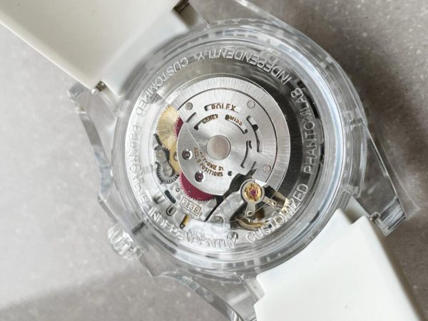 Replica Rolex Submariner Phantomlab Transparent 5GF Best Edition Blue Fruit Dial on White Rubber Strap VR3135 - Image 11