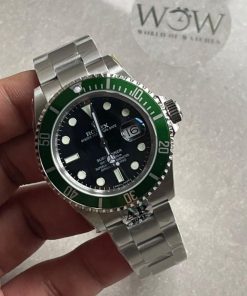 Replica Rolex Submariner ??Kermit?? 16610LV 904L SS Black Dial on SS Bracelet ARF SH3135