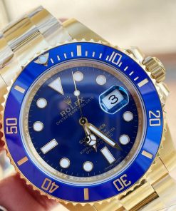 Alternative view of Replica Rolex Submariner 116618 LB Blue Ceramic YG Plated 904L Steel VSF 1:1 Best Edition VS3135
