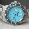 Replica Rolex Submariner Sandblasted DIWF Best Edition Carbon Bezel Tiffany Blue Dial Dial on SS Bracelet VR3135 - Image 8